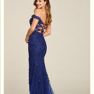 Ellie Wilde navy blue prom dress